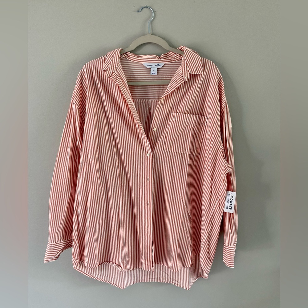 Old Navy Striped Boyfriend Button Down